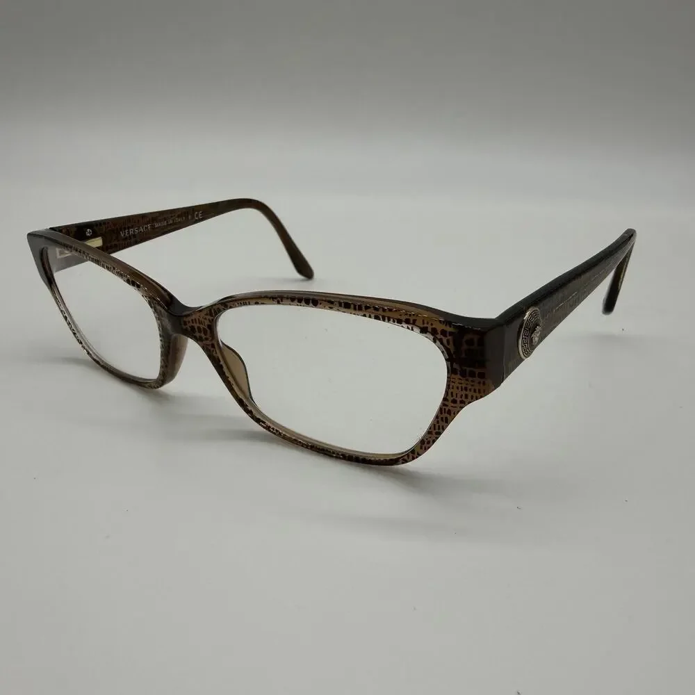 Versace MOD 3172 991 Eyeglasses 54-16-135 Brown Lizard Medusa Frames Only Italy